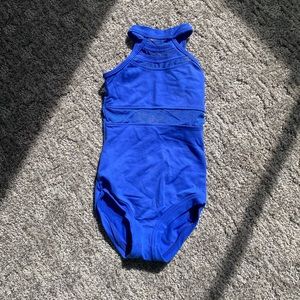 Beautiful Blue Dance Leotard with Sheer Detailing